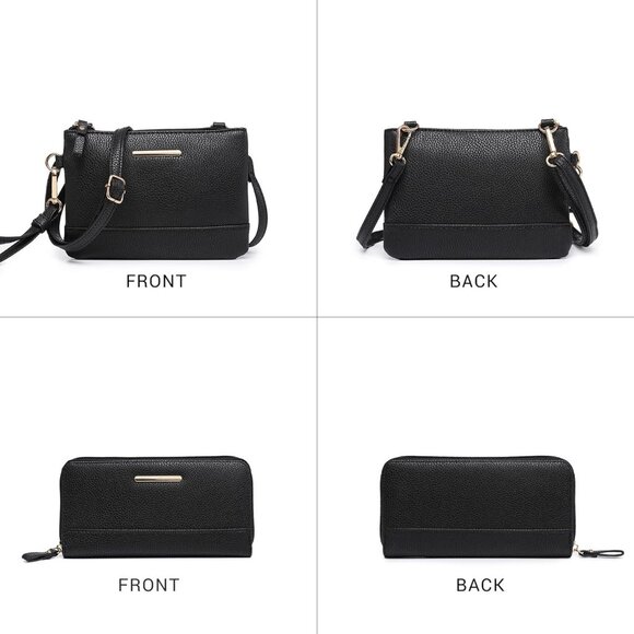 Vegan Leather Tote Bag Set 3PCS Spacious Durable Stylish for Work Travel - Picture 7 of 7